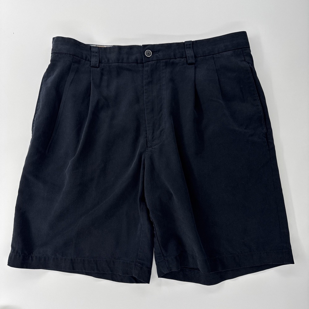 Tommy Bahama Men's Size 33 Black 100% Silk Shorts Beach Golf Outdoor Summer